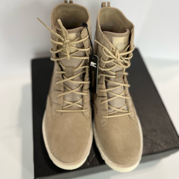 Sorel Hi-Line Lace Up Boot Sz 7.5 Caribou OTM Waterproof Snow Beige Ankle Boot - Picture 2 of 14